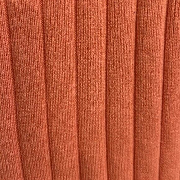 Talbots Size S Rib Knit L/S Apricot Puff Sleeve Turtleneck Minimalist Sweater - Picture 3 of 7